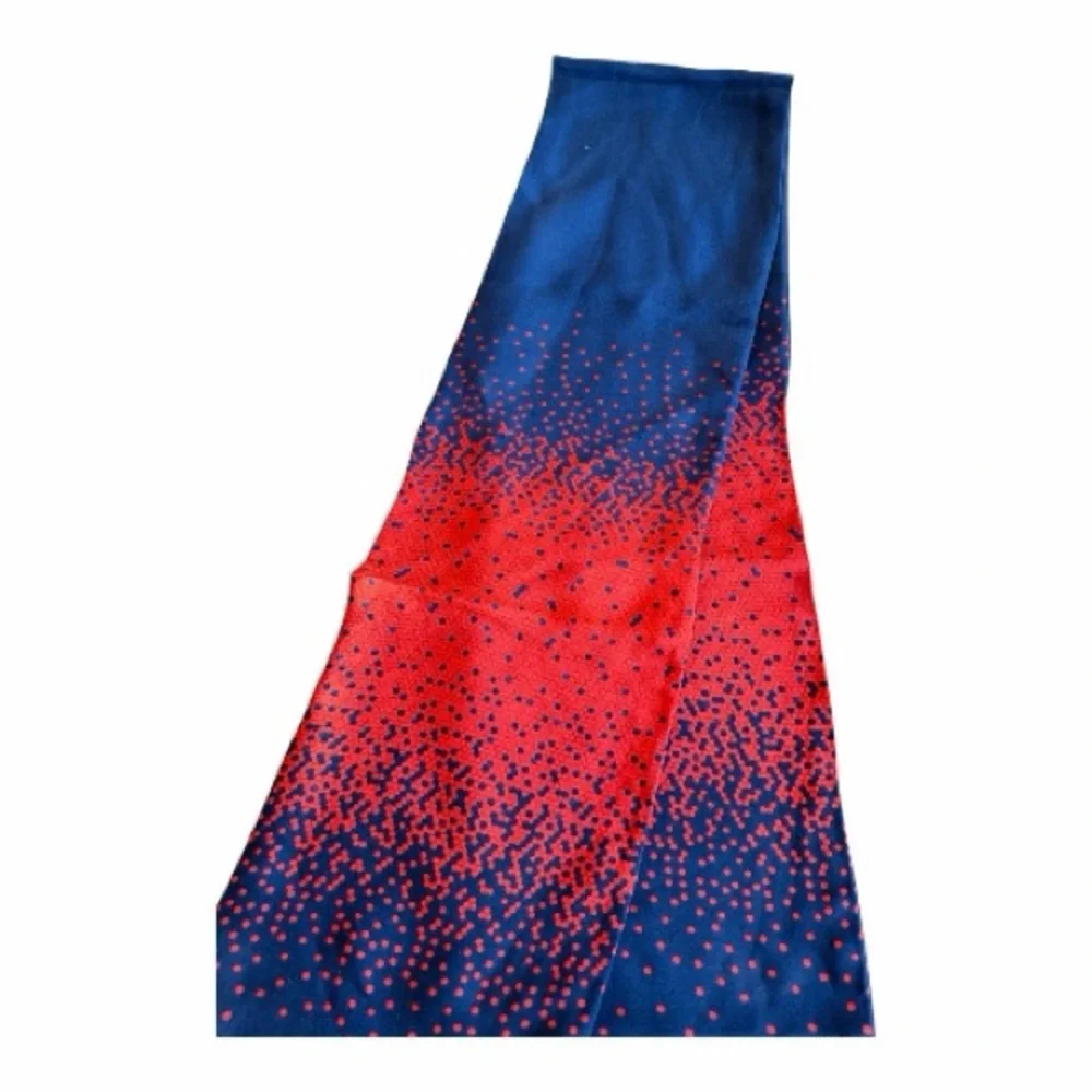 Vintage Scarf by Da Vinci Firenze Navy and Red Scarf 5.5” by 54”